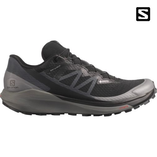 Tenis Para Trail Running Salomon Sense Ride 4 GTX Invisible Fit Hombre Negros | MX OTZS679